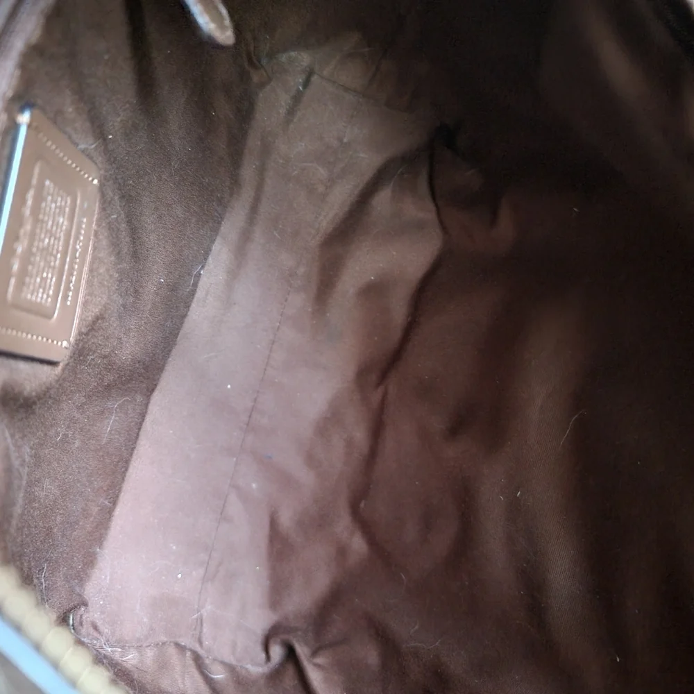 Coach F79993 Marlon Hobo Bag Brown Signature Coated Canvas Pebbled Leather Purse - Picture 12 of 16